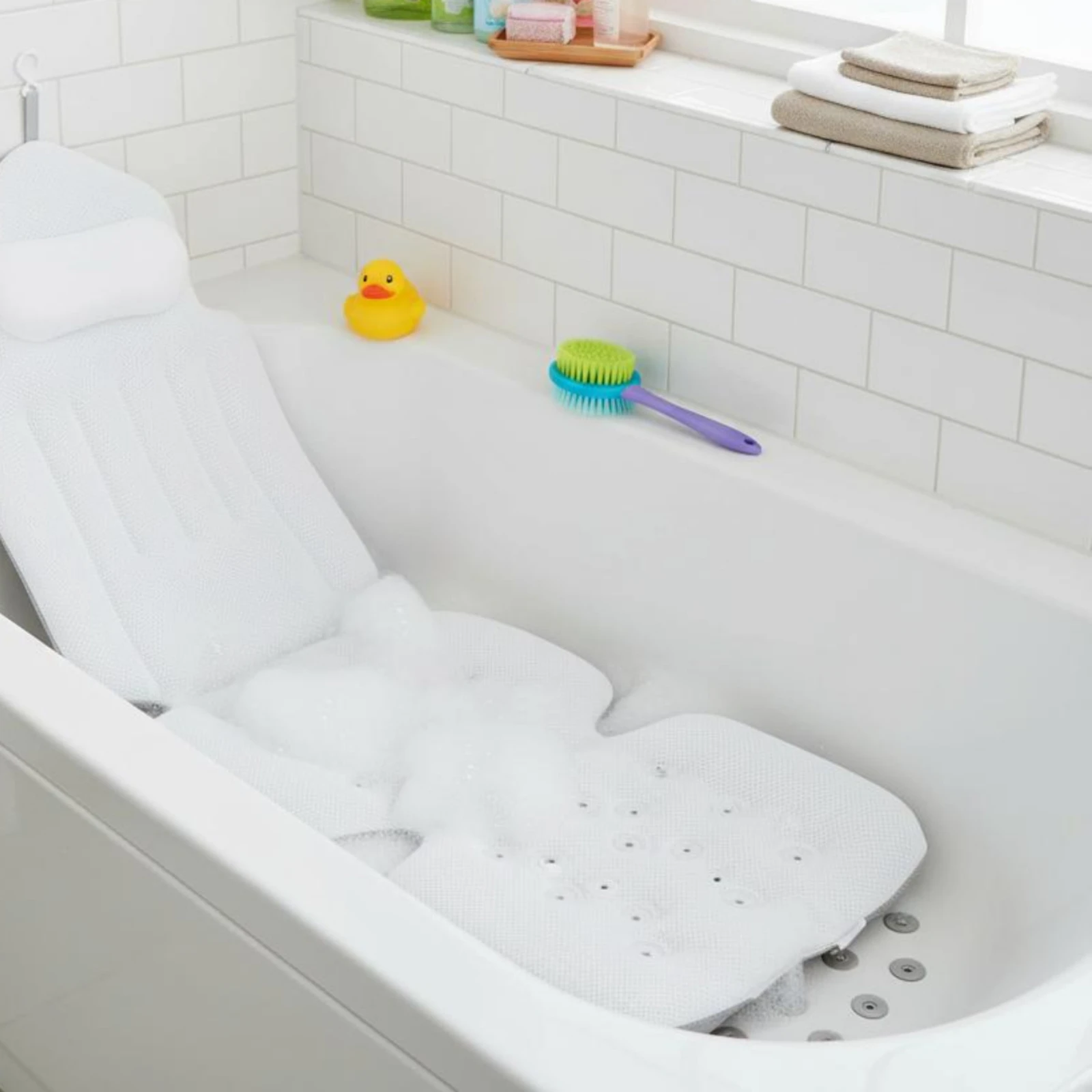 

Anti-Slip Bath Cushion Soft Bathtub Headrest Mat Bathtub Headrest Breathable Spa Tub Cushion Thick for Bathing