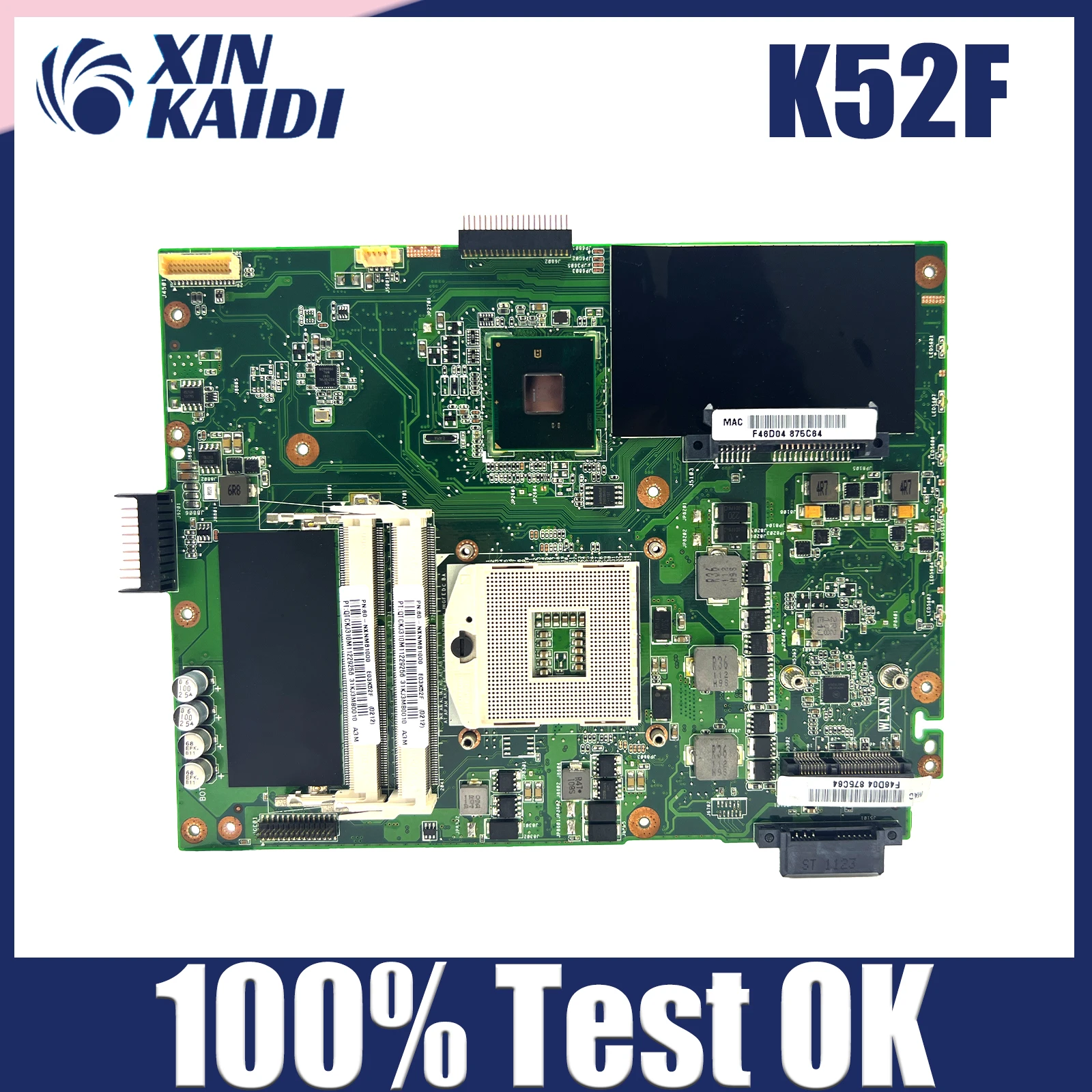 

K52F Mainboard For ASUS K52F X52F A52F Laptop Motherboard REV 2.0 DDR3 PGA989 Fully TEST OK