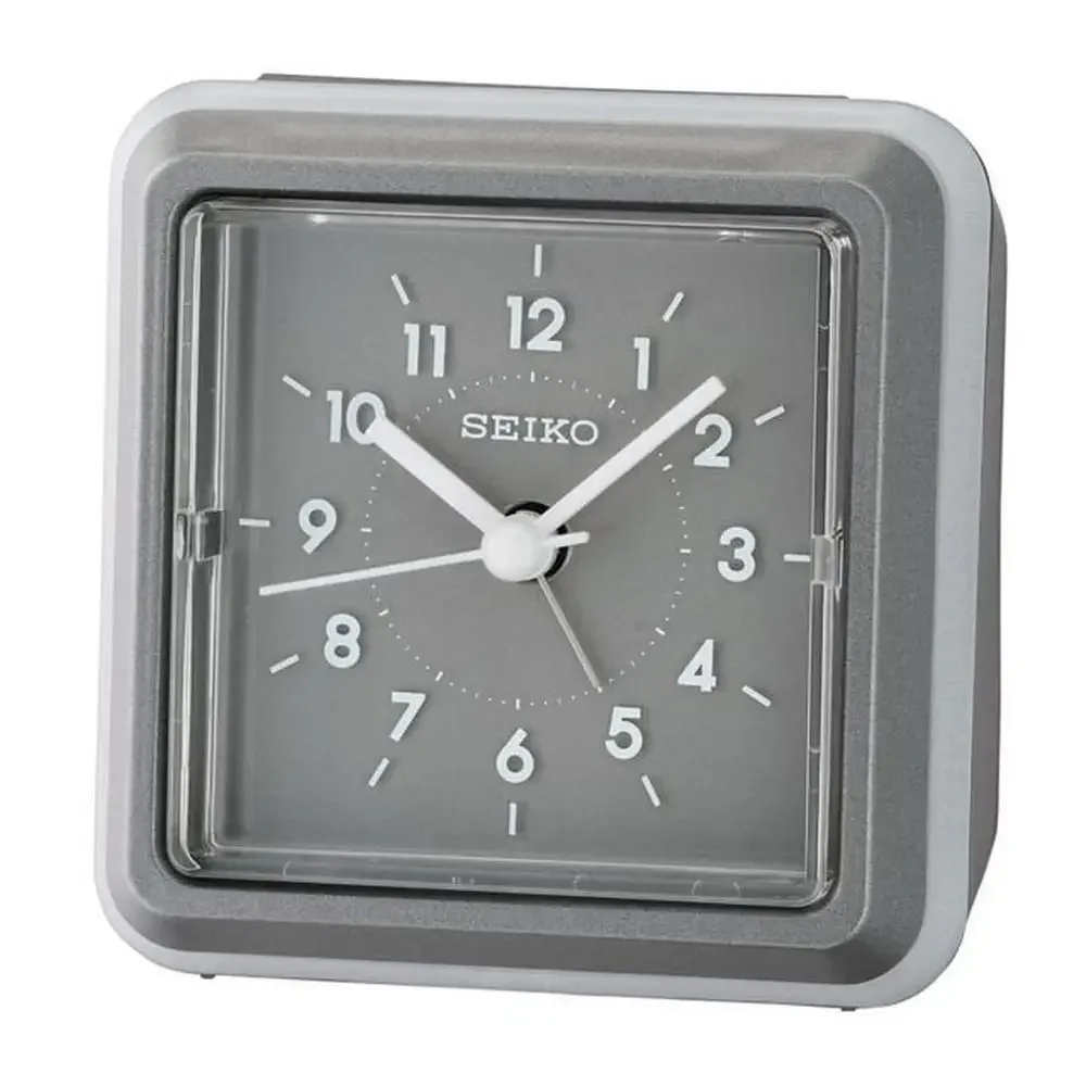 

Compact Table Alarm Clock Gray Quiet Beep Sweep Snooze Gradation Light Office Travel