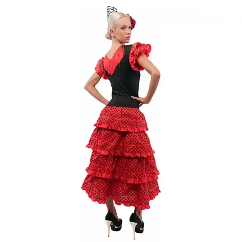 LQKebedo disfraz corto de Sevilla a la moda para vestido de flamenco, vestido de flamenco andaluz de Sevilla para mujer en fecha de abril, víspera