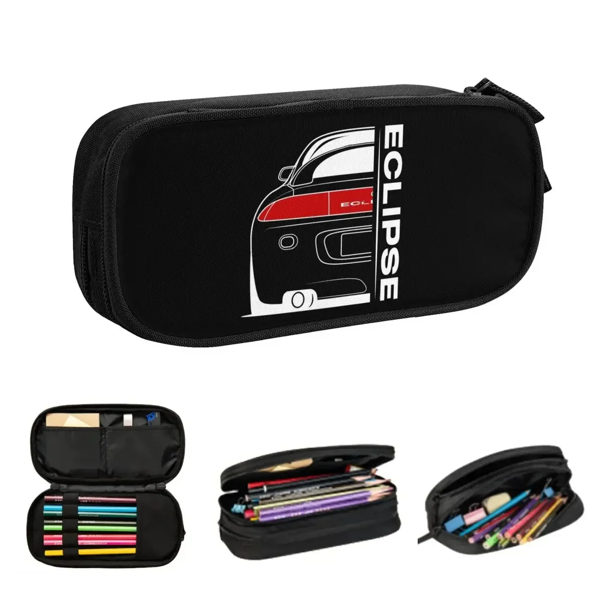 

Eclipse 2G DSM Red Pencil Cases Large Capacity Pen Bags Pen Box Pencil Pouch For Boys Girls Students Stationery School Office