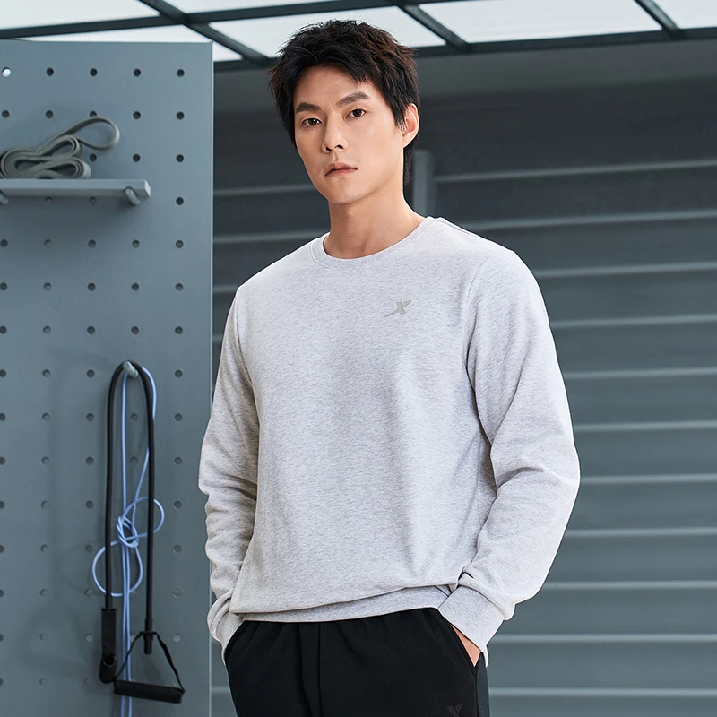 Xtep Pullover Sweater For Men  Winter Round Neck Keep Warm Sweatshirt Comfortable Loose Training Trendy Tops 876429930132