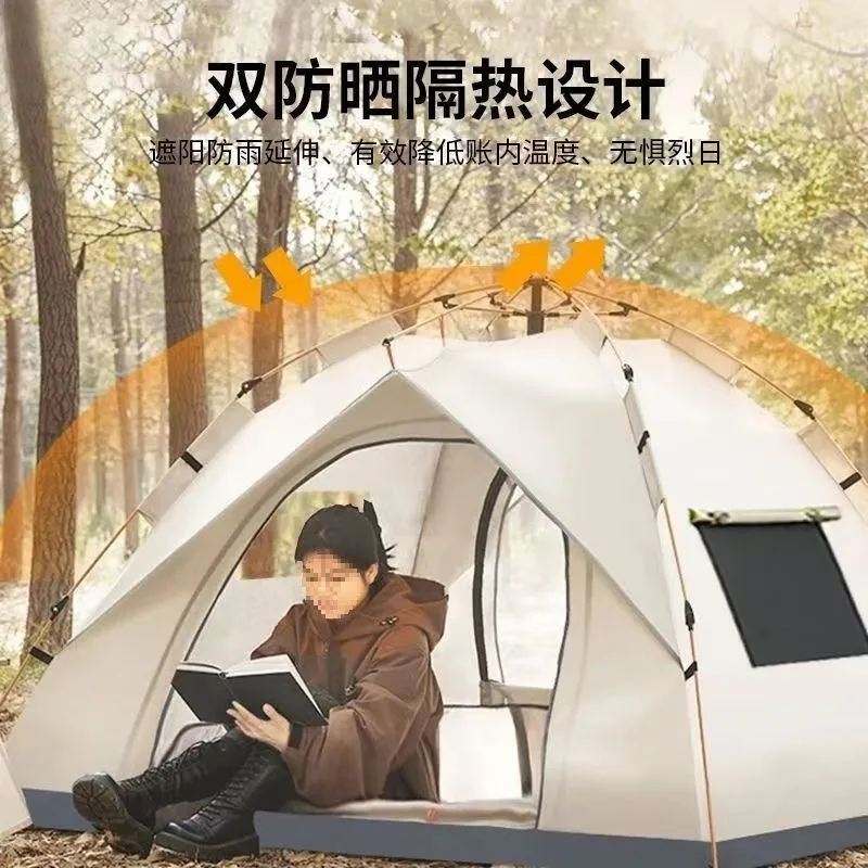 Automatic 1-Button Pop-Up Tent - Thickened Portable Outdoor Camping Gear for Overnight Field Trips
