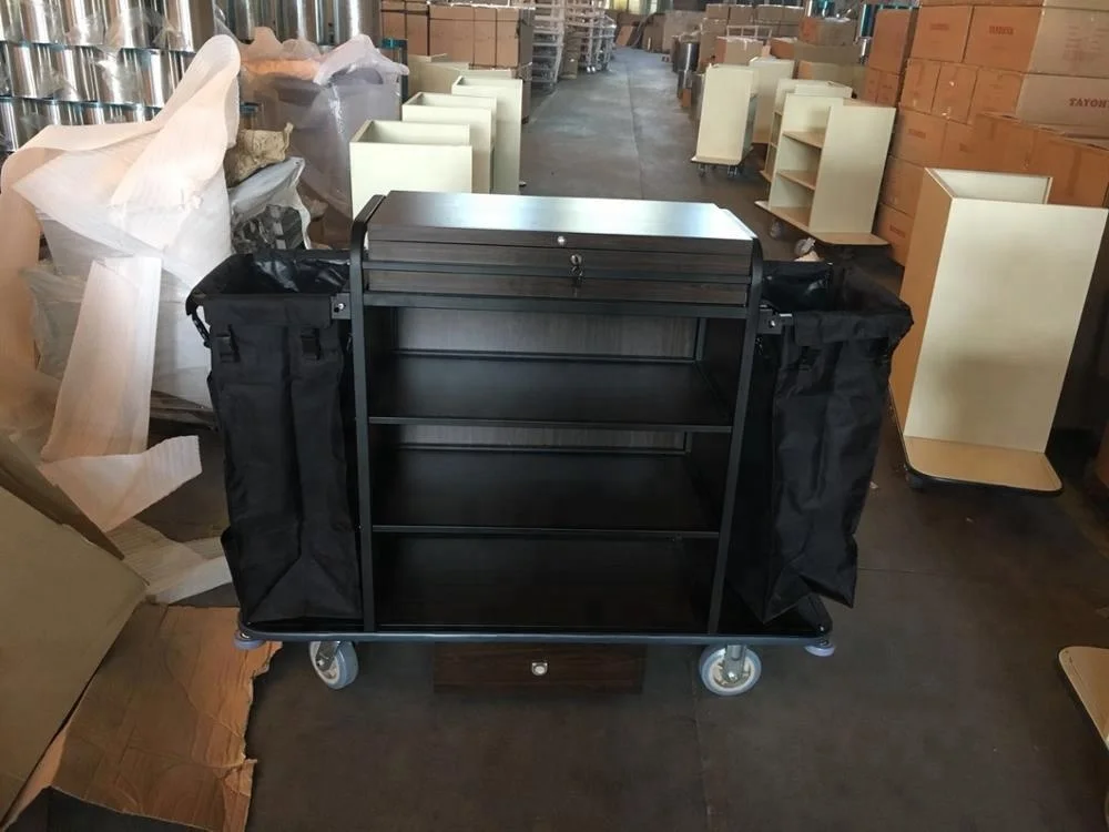 2025 Carrello per le pulizie dell'hotel a prezzo economico di nuovo design / Carrello per la cameriera della stanza