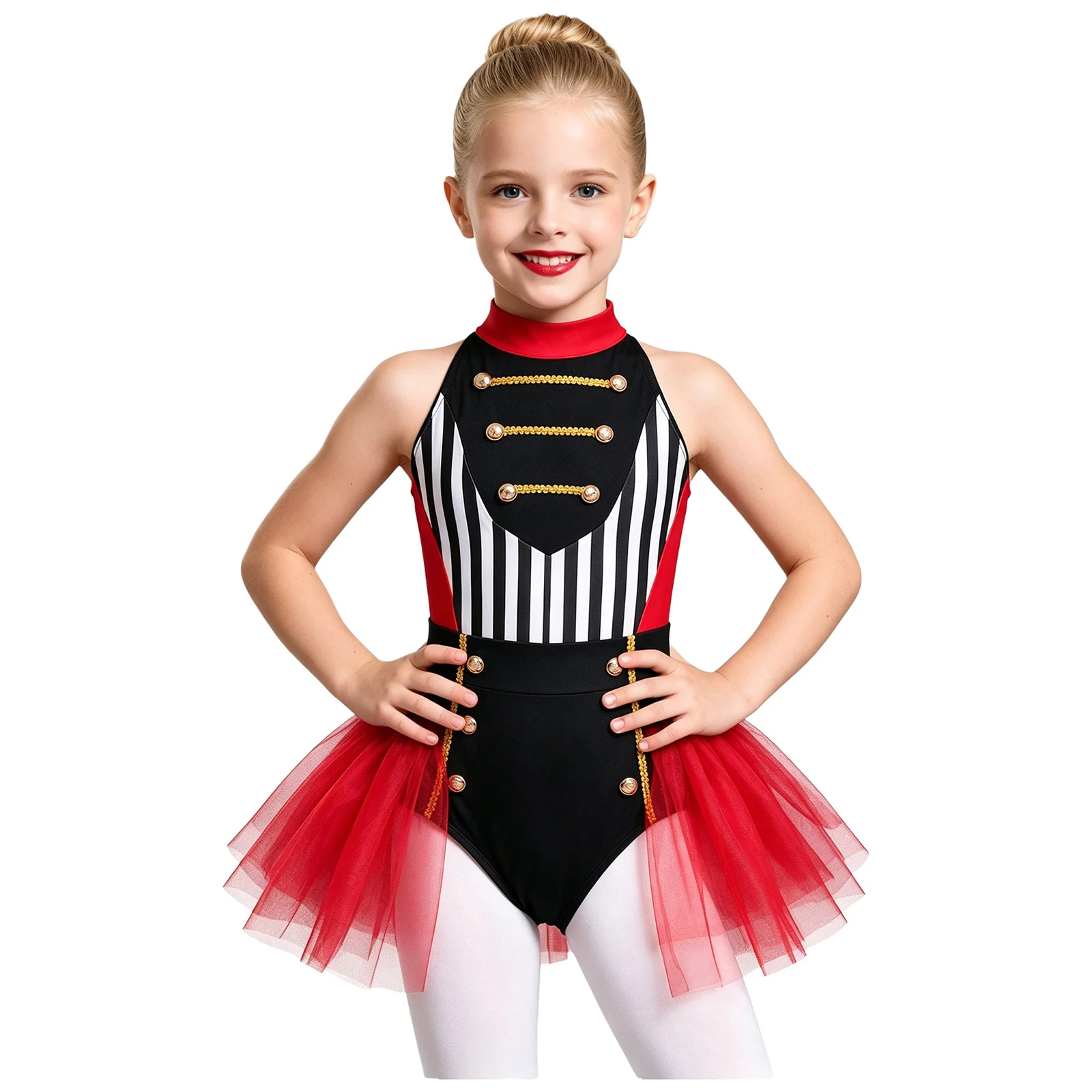 Kids Girls Circus Ringmaster Costume Ballet Dance Skating Gymnastics Leotard Carnival Cosplay Party Heart Queen Clown Clothes