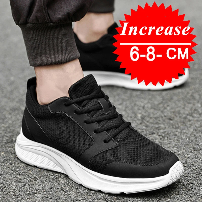 Men Casual Sneakers Elevator Shoes Summer Fashion Breathable Mesh Heightening Shoes For Men 8CM 6CM Tenis Masculino Para Hombre