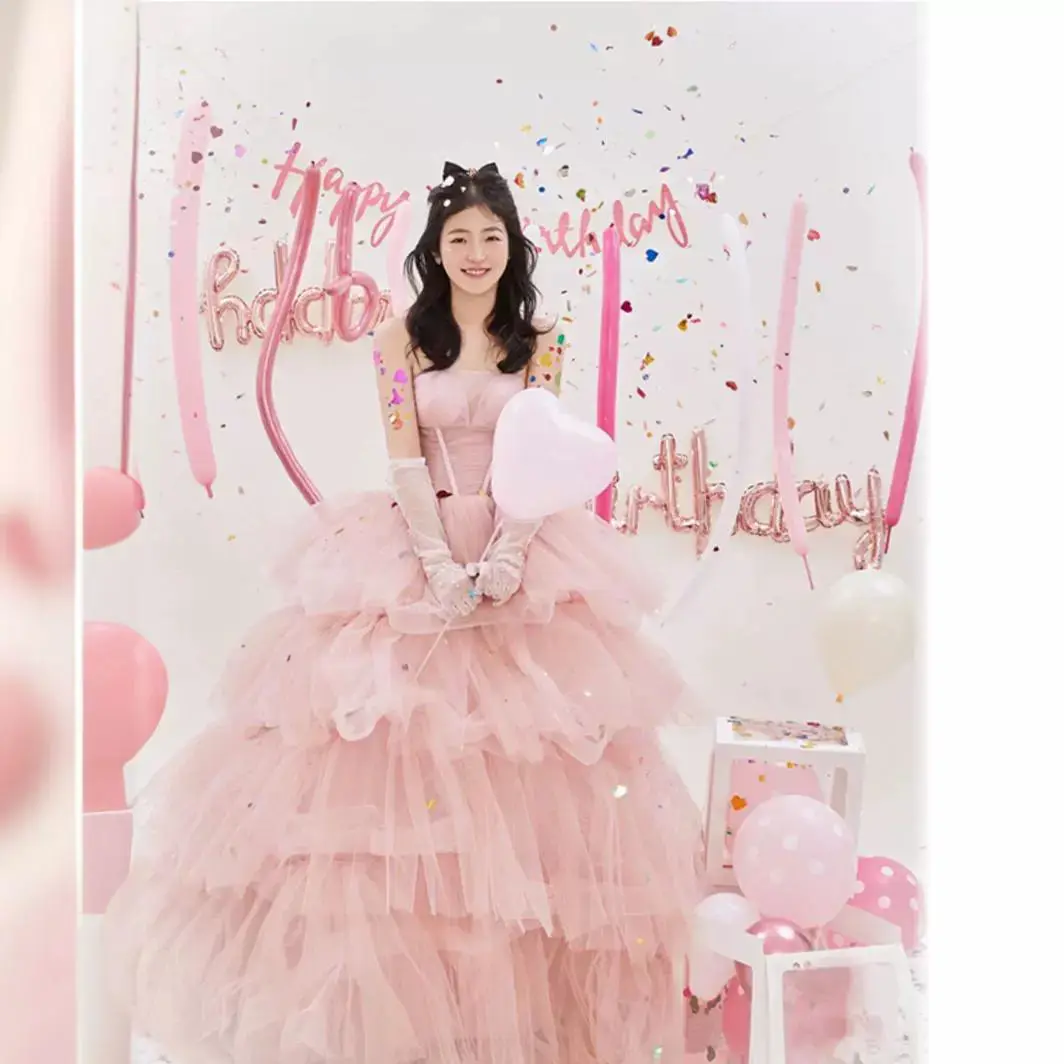 

Princ Pink Wedding Dr Engagement Par Performance Wedding Gown Strapl Princ Sle Birthday Celebration