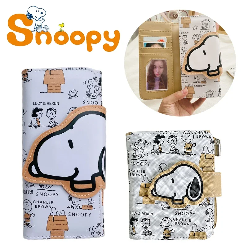 Snoopy Women Wallet Long Short Female Purse Fashion Credit Card Holder Wallet Case PU Leather New Coin Purse 2023 Money Card Bag