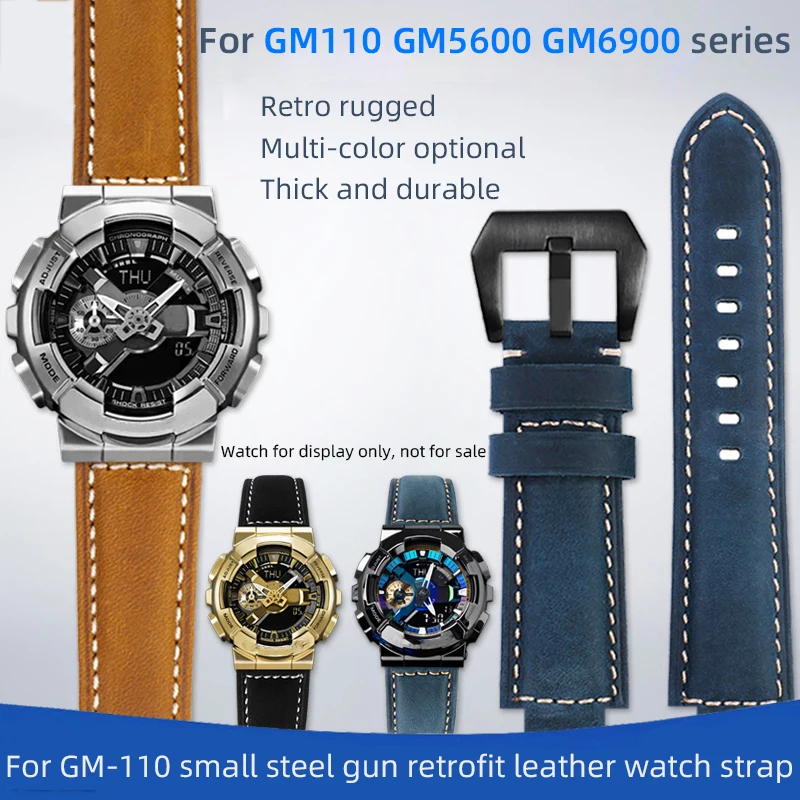 Men 16mm For G-SHOCK Casio GM-110 G-5600U/E GW-M5610 GM5600 GM2100 GM6900 GA2100 Modified Matte Leather Strap Bracelet band Belt