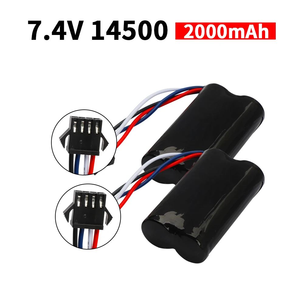 14500 2S 2000mAh Li-ion Battery Batteries For Remote Controlled Helicopter quadcopter RC Car Truck Toys Parts with SM-4P plug