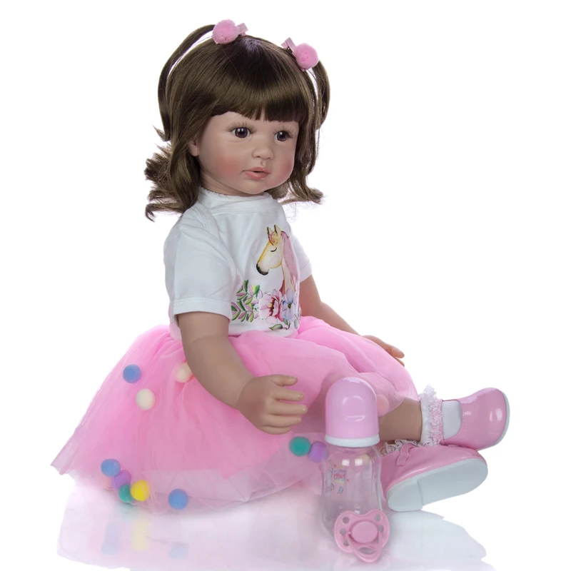 60 cm herboren babypop zacht lichaam schattige pasgeboren baby meisjes handgemaakte kunstpoppen Mu Ettas Bebes Reborn beste cadeau speelgoed voor kinderen