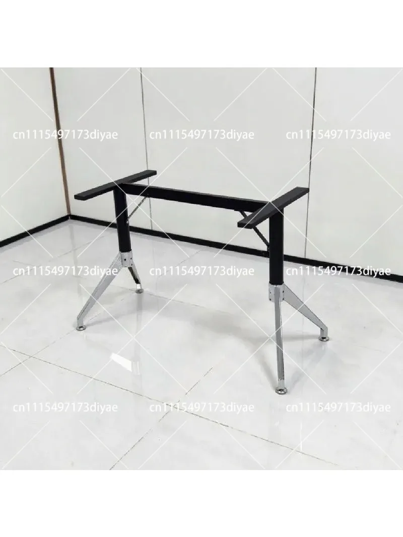 Office Steel Frame Desk Stand, Electroplated Feet, Ergonomic Glass Computer Desk with Human-shaped Support Legs