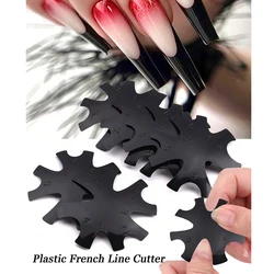 5pcs Plastic Manicure Edge Trimmer Templates French Wave Line Cutter New DIY Decorations Plate Module Manicure Gel Cutter Tools