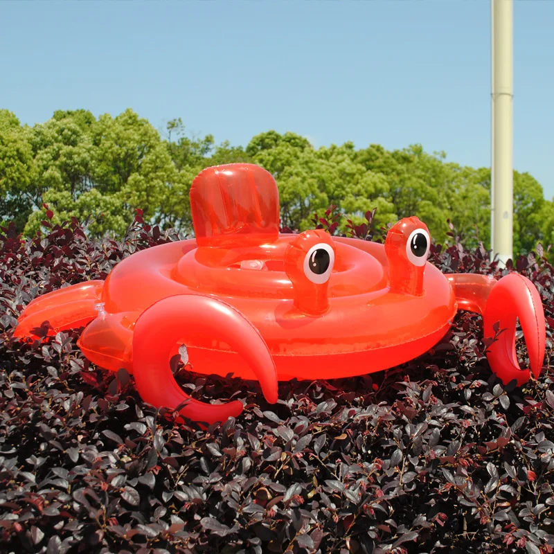 Círculo de natación inflable para niños, juguetes de agua para bebés, círculo flotante de cangrejo, entretenimiento acuático de verano