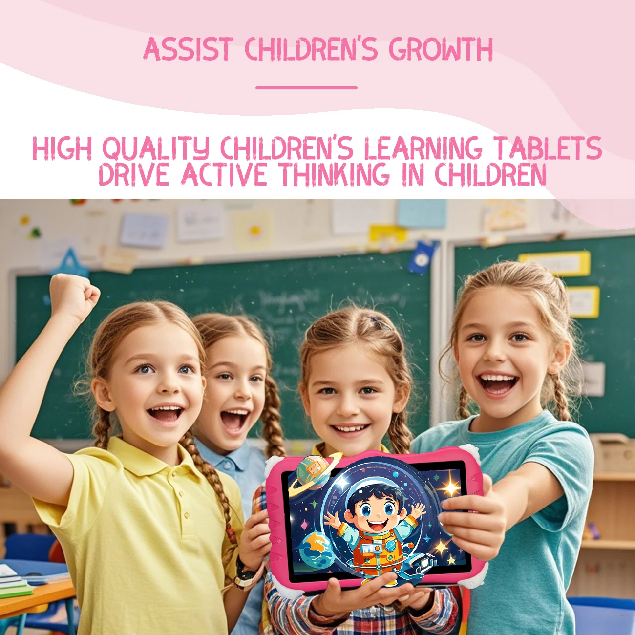 Kidsren-Tablettes pour enfants âgés de 7 pouces, logiciel dos pré-installé pour améliorer le logiciel dos de Kidsren, prend en charge le WiFi et les caméras touristiques, est un bon choix pour un cadeau