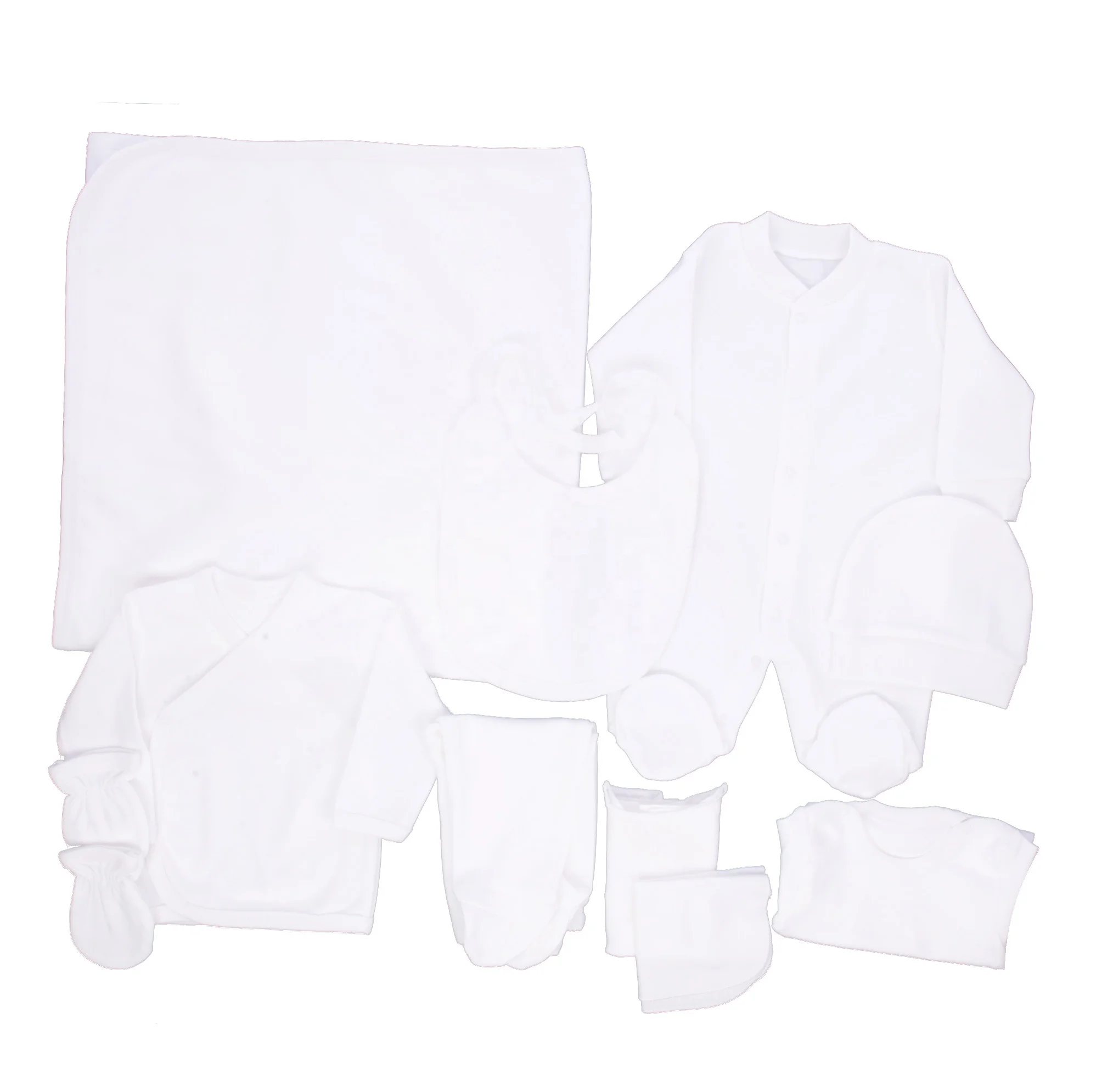 

Rompers Babies Wholesale Custom Newborn New Design Long Sleeve Bubble Clothes Clothing White 10 Pieces Baby Romper Set
