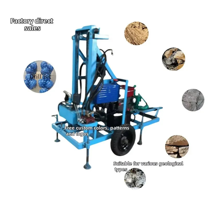 150 Meter Deep Diesel Hydraulic Borehole Drilling Rig Portable Water Well Drilling Rig Machine