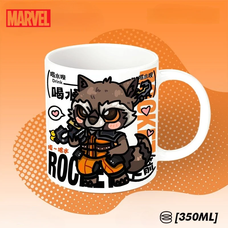 كوب سيراميك ذو سعة كبيرة من Marvel Cartoon Rocket Raccoon، كوب قهوة حليب الإفطار المخصص، كوب ماء للزوجين، هدية العيد