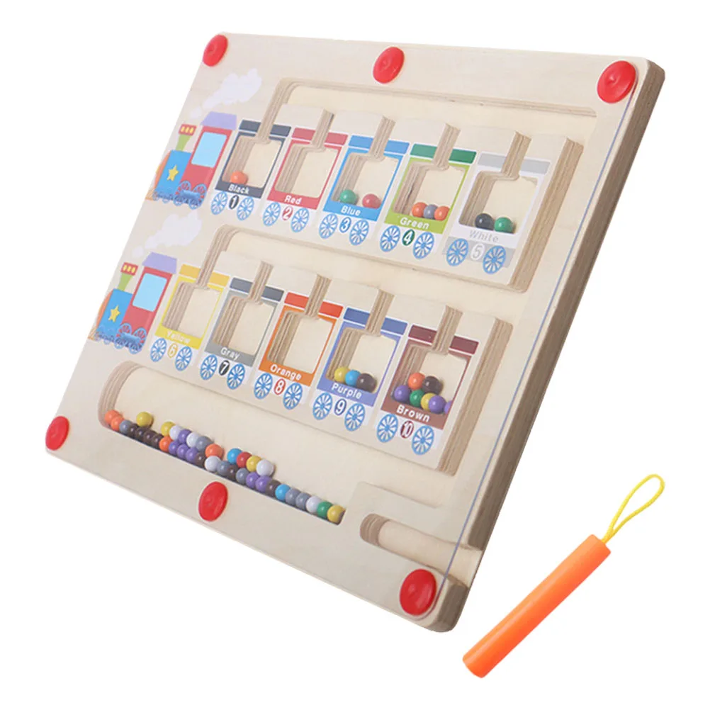 Número da placa de contagem de classificação de cores quebra-cabeças magnéticos para crianças combinando brinquedos de madeira