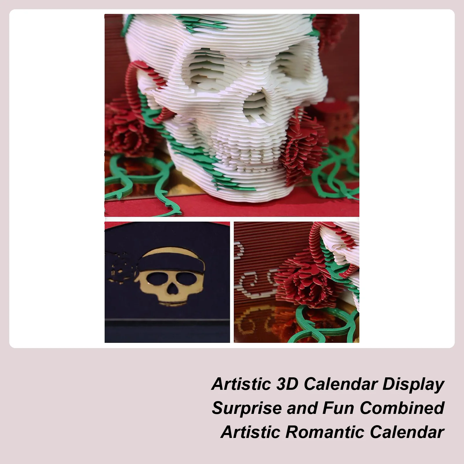 

3d календарь 2026, отрывной блокнот с черепом на Хэллоуин, календарь, аксессуар для планирования расписания для размещения праздников, мероприятий, напоминаний