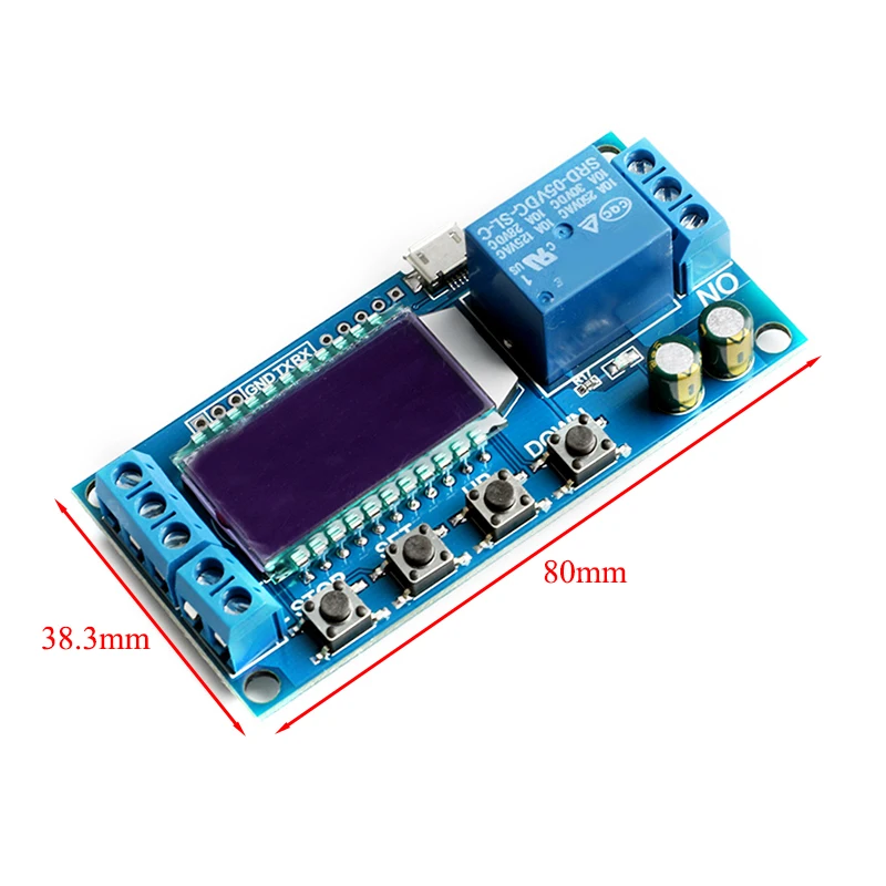 6-30V Micro USB Digital LCD Display Time Delay Relay Module Control Timer Switch Trigger Cycle Module XY-LJ02