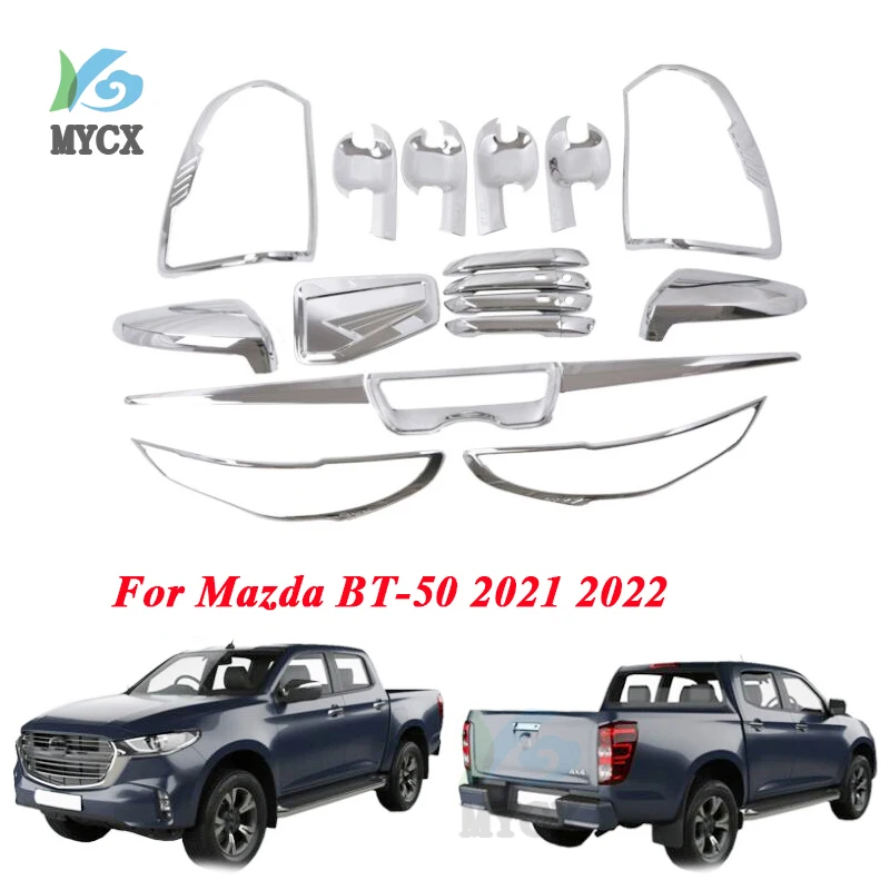 Car Taillight Headlight Tailgate Handle Door Bowl Fuel Tank Cover For Mazda BT50 BT-50 2021 2022 Body Appearance Kits