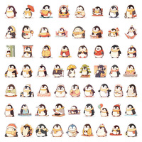 60PCS Cute Penguin The World Protects Animals Waterproof Cartoon Sticker DIY Notebook Mobile Guitar Suitcase Water Cup Graffiti