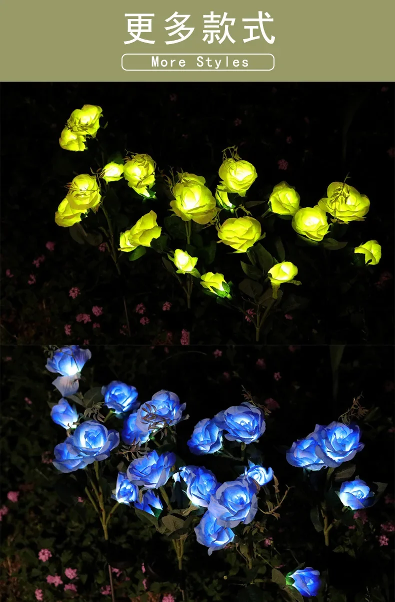 

Hydrangea Rose Flower Solar LED Light Outdoor Waterproof Garden Light Simulation Flower Lamp Yard Landscape Lamp Patio Decor hot