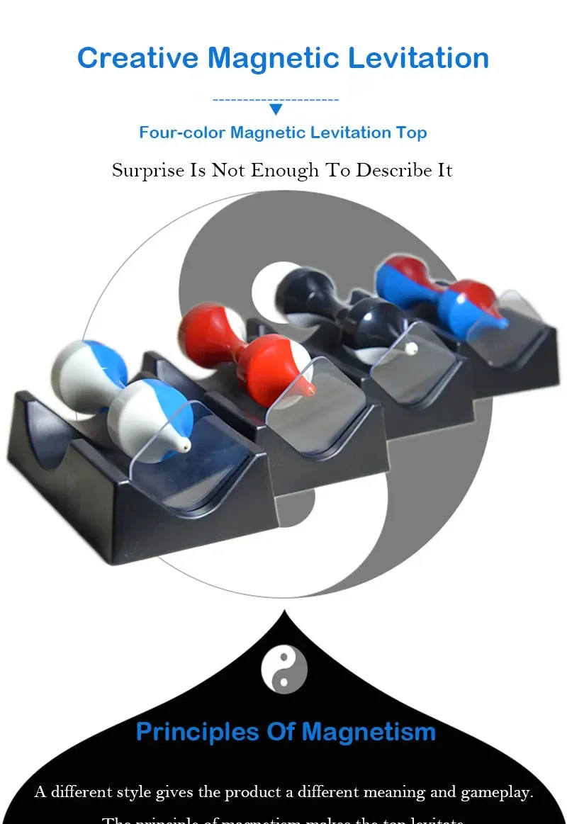 Perpetuum Motion Magnetisches, schwebendes, rotierendes Bastelspielzeug, Neuheit, Heimdekoration, keine Batterie erforderlich, pädagogisches wissenschaftliches Experiment – Detail 1