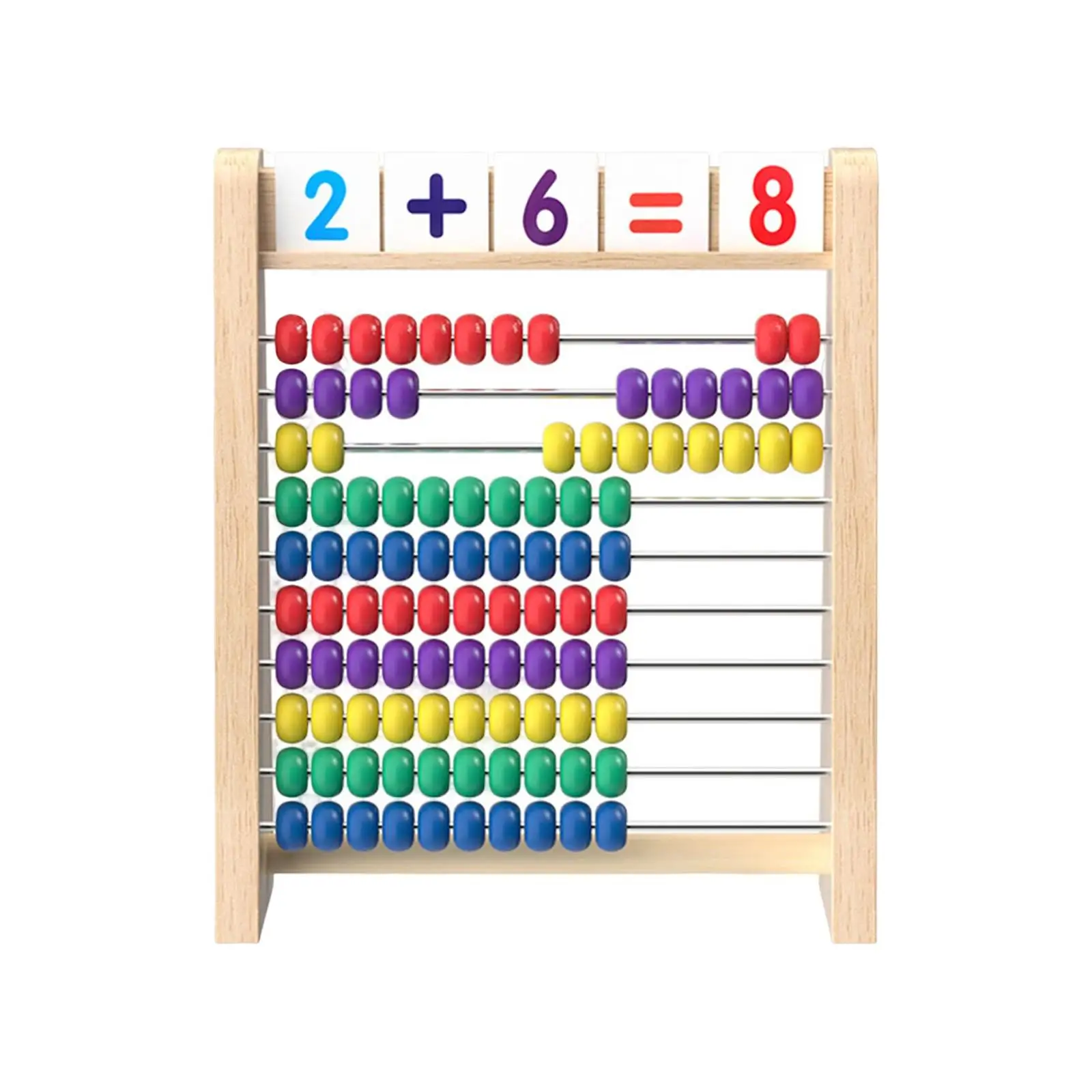 Wooden Abacus Math Teaching Aids Multicolor Beads Math Learning Toys for Learning Preschool