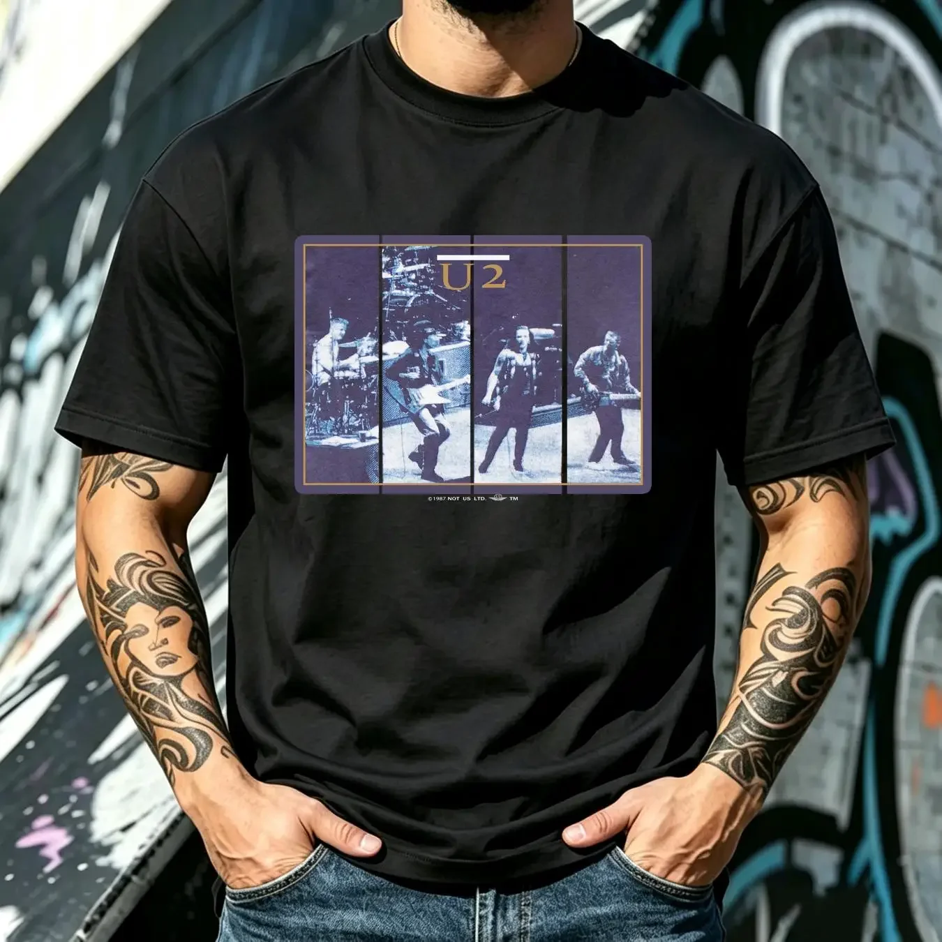 washed T Shirt Vintage U2 Joshua Tree Tour 80 s Band Concert 1987 Medium RARE vintage Washed Slightly Soft fashion graphic