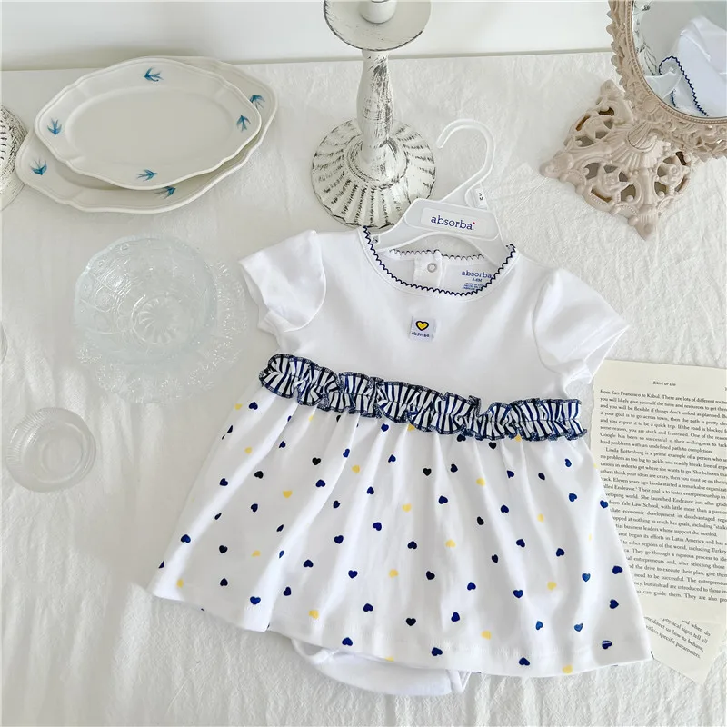 2023 Summer Baby Clothing Baby Jumpsuit Dress Clothes for Newborn Girls 0 To 12 Months Free Shipping Cotton Bodysuit