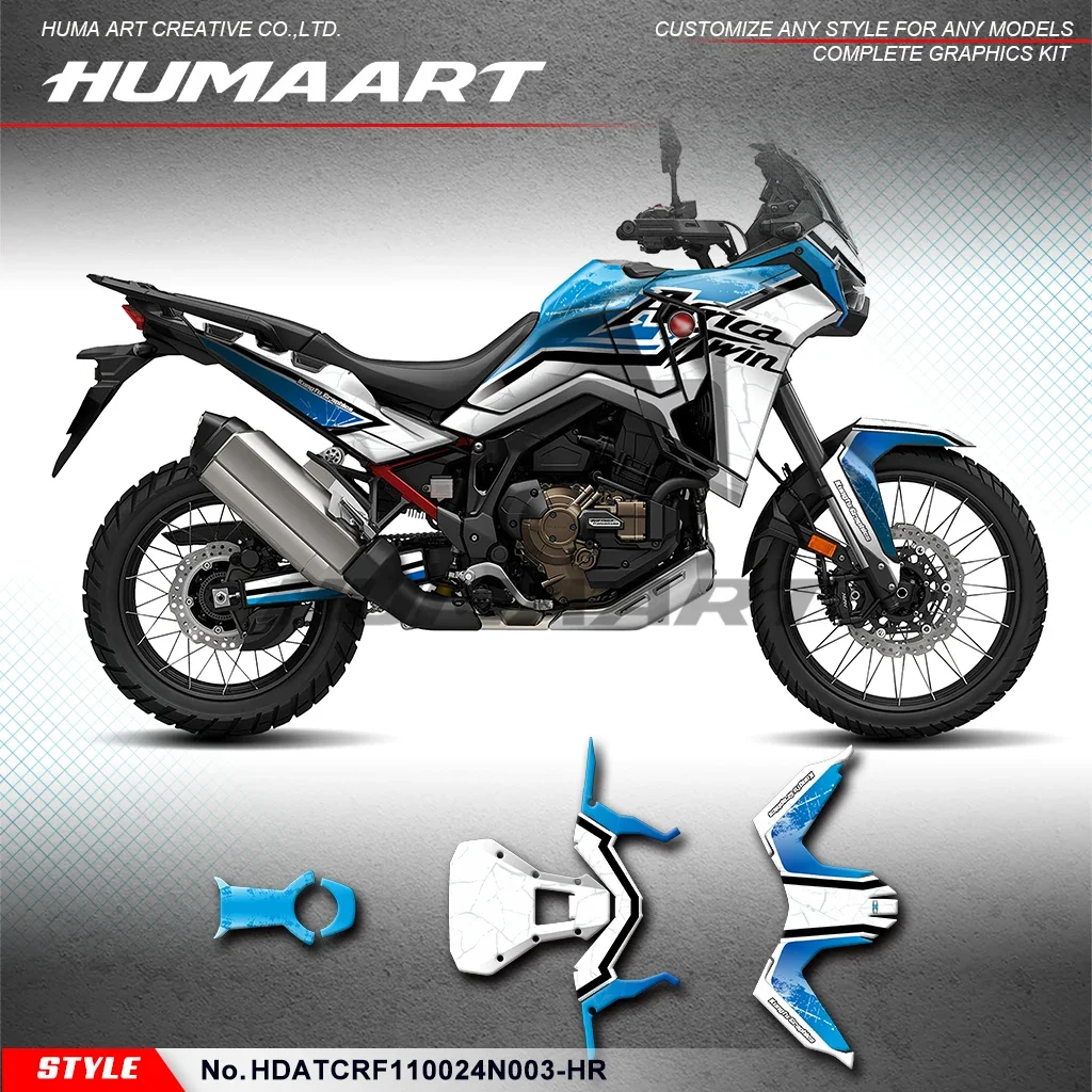 

HUMAART Custom Motorcycle Graphics Vinyl Wrap for Honda Africa Twin CRF 1100L 1000 L 2024 2025, Rebuild, HDATCRF110024N003-HR
