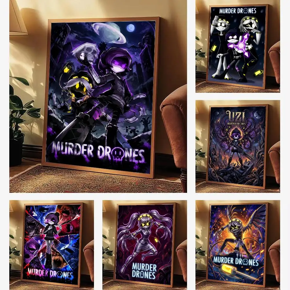 Cartoon M-Murder Drones Poster Aesthetic Wall Art Print for Living Room Bedroom Study Office Café Home Decor Stylish Gift