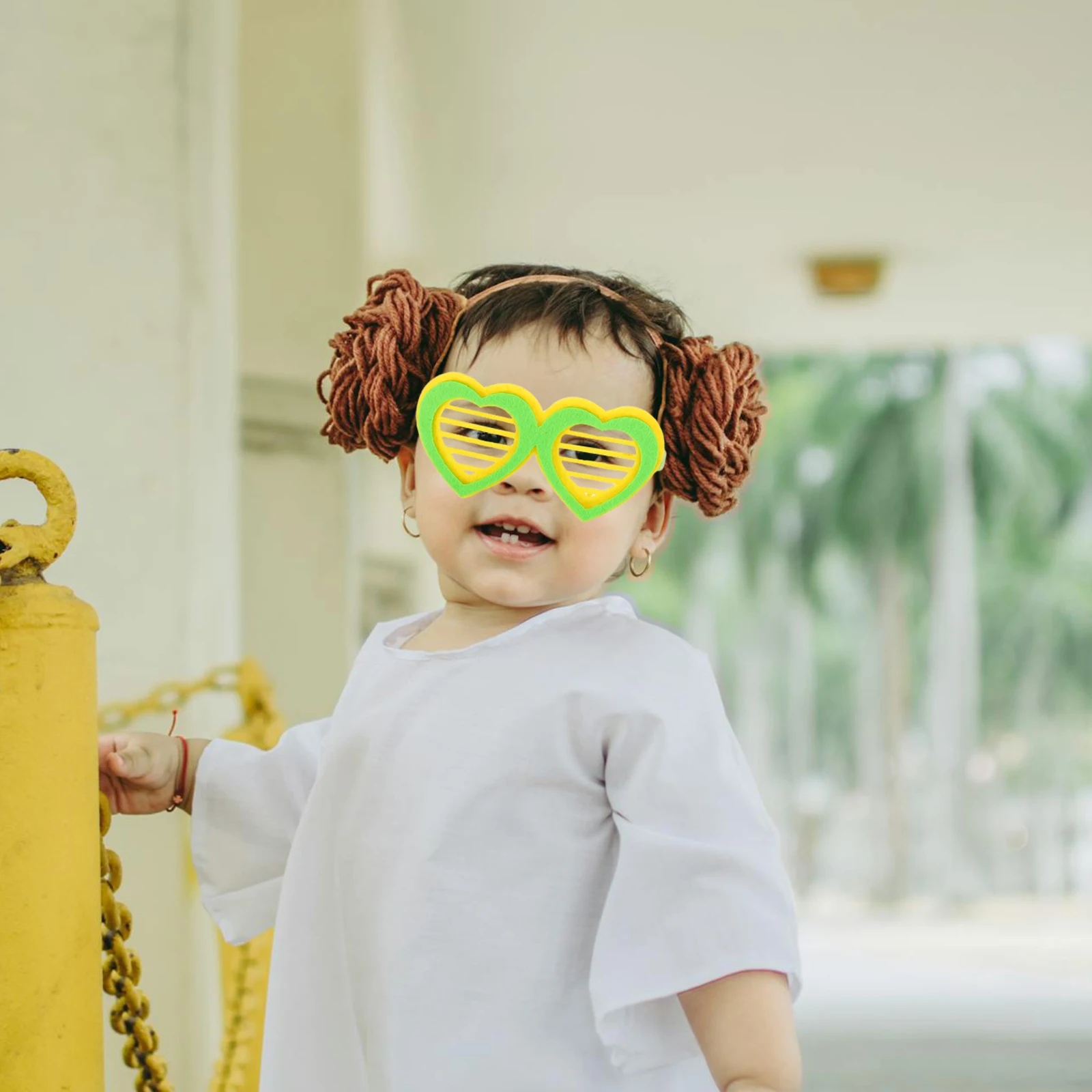 

5 Pcs Happy Birthday Decorations Fluorescent Glasses Cartoon Animal Eyewear Costume Felt Print Party Banquet