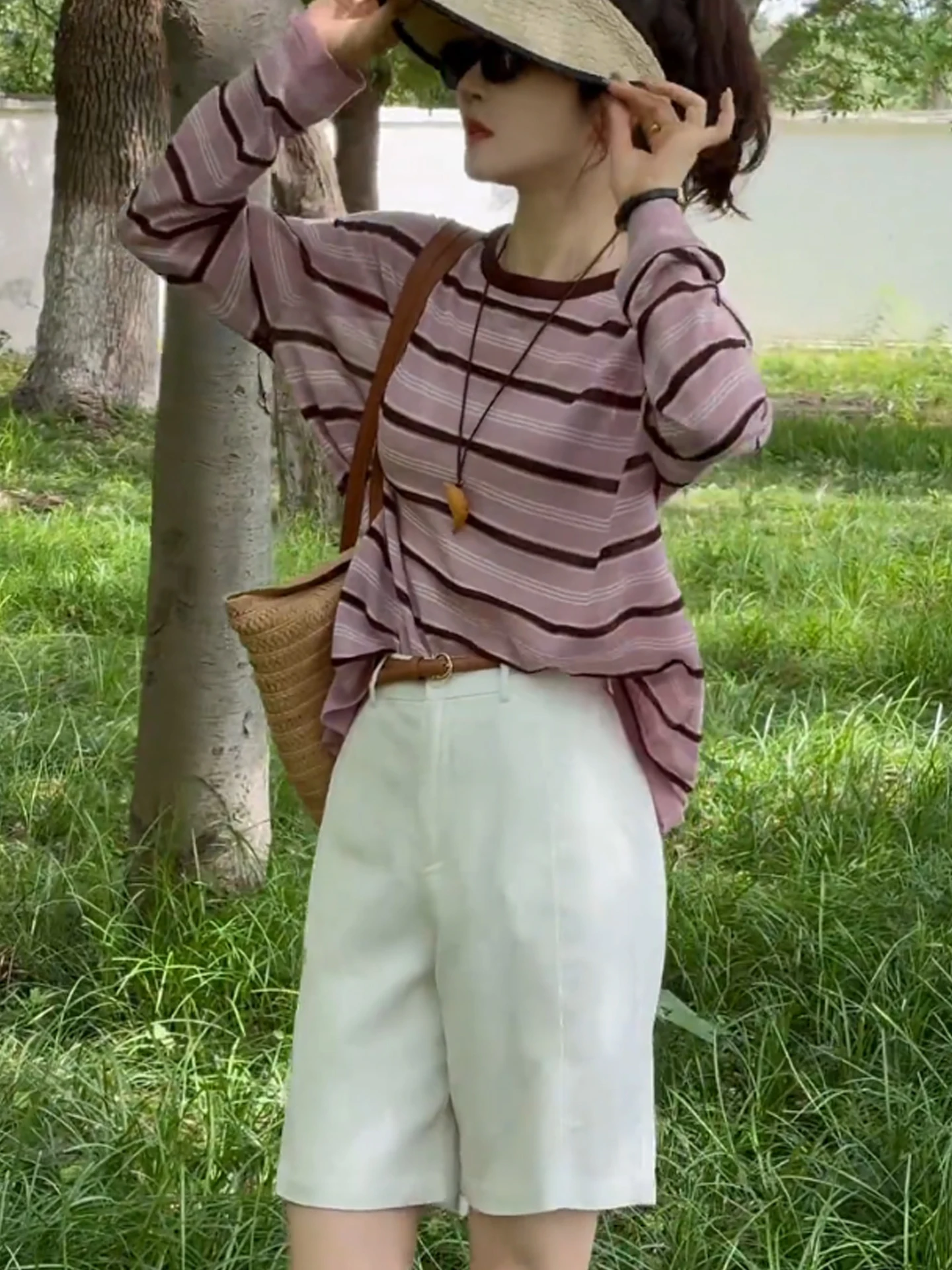 Casual round Ne Striped Color Blo Long Sve Knitted Sweater Commute Sle Loose Fit Women's Faion Summer Top