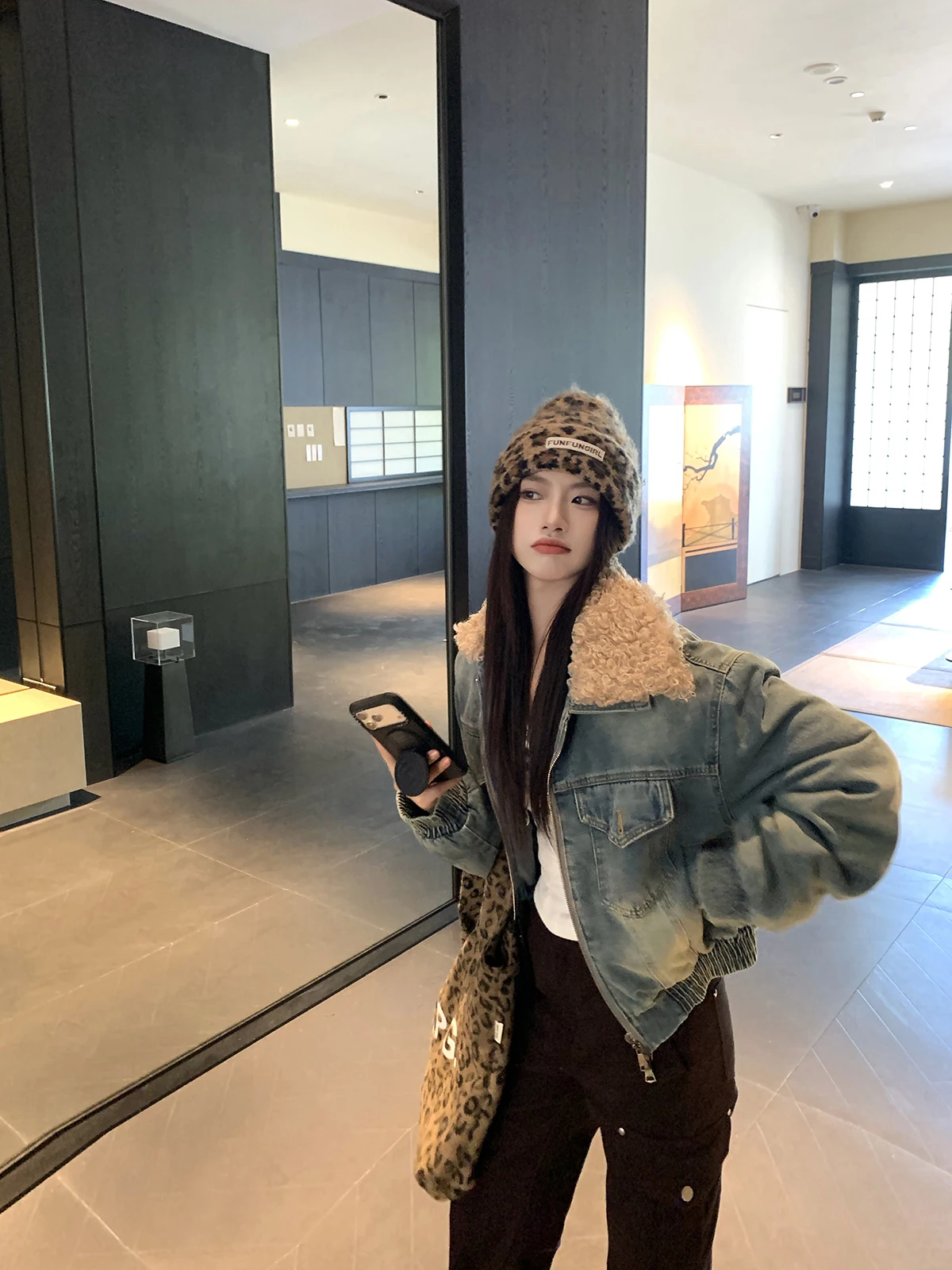 

Joeyoo Winter New Loose Design Sense Fur Collar Denim Jaet Women Thiened Fce ort Super Beautiful Cotton Clothes