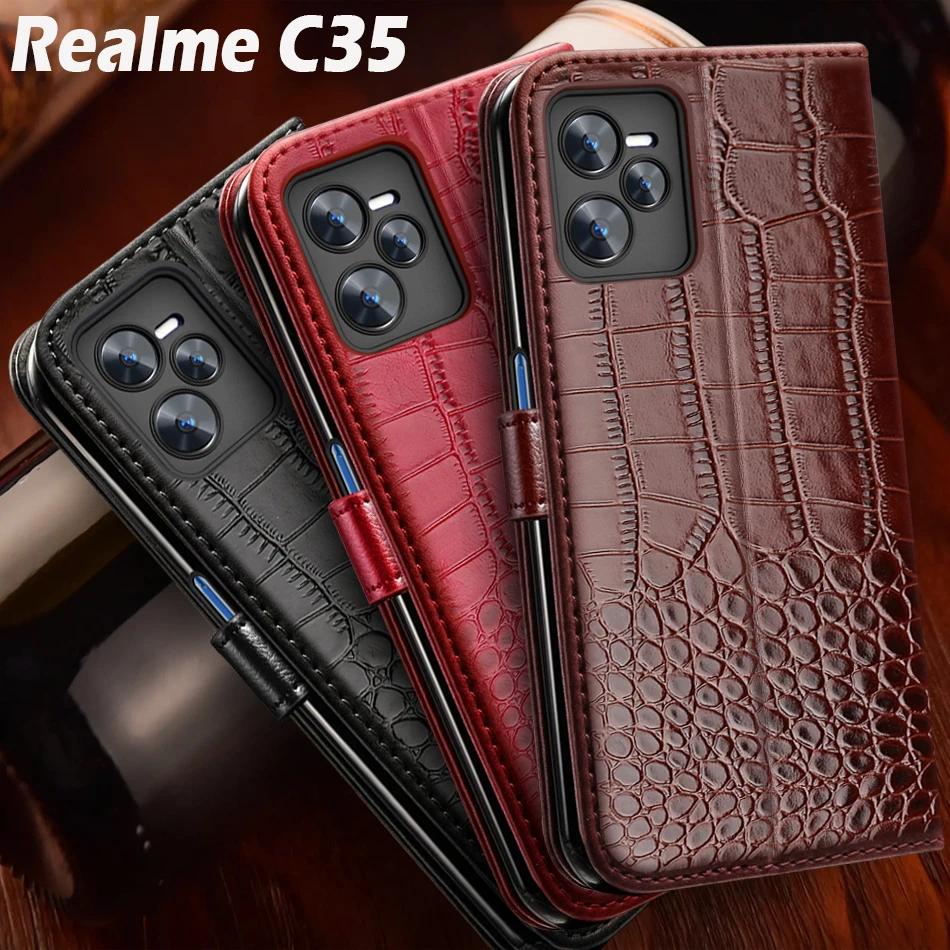 Realme C35 Case RMX3511 magenetic Wallet Flip Leather book Case For OPPO Realme C35 Phone case C 35 RealmeC35 Cover etui card