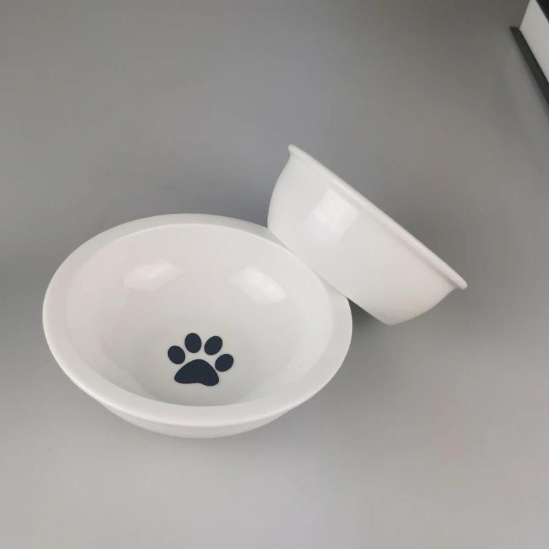 TECHOME New Cute Patterns Ceramic Pet Bowl Cute Cat Bowl Water Basin Dog Pot Pet Drinking Eat Bowl Round Ceramic Bowl Feeders