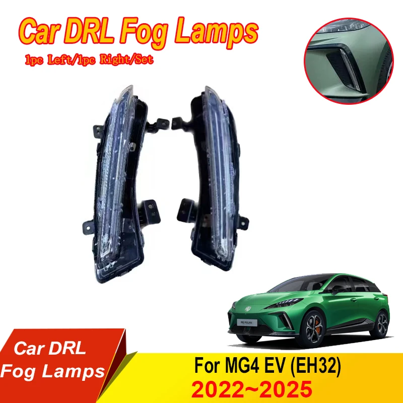 Car DRL Fog Lamp Fit For MG4 EV 2022 2023 2024 2025 Instruction Signal Front White Light DRL Left Right Fog Lamp Car Accessories