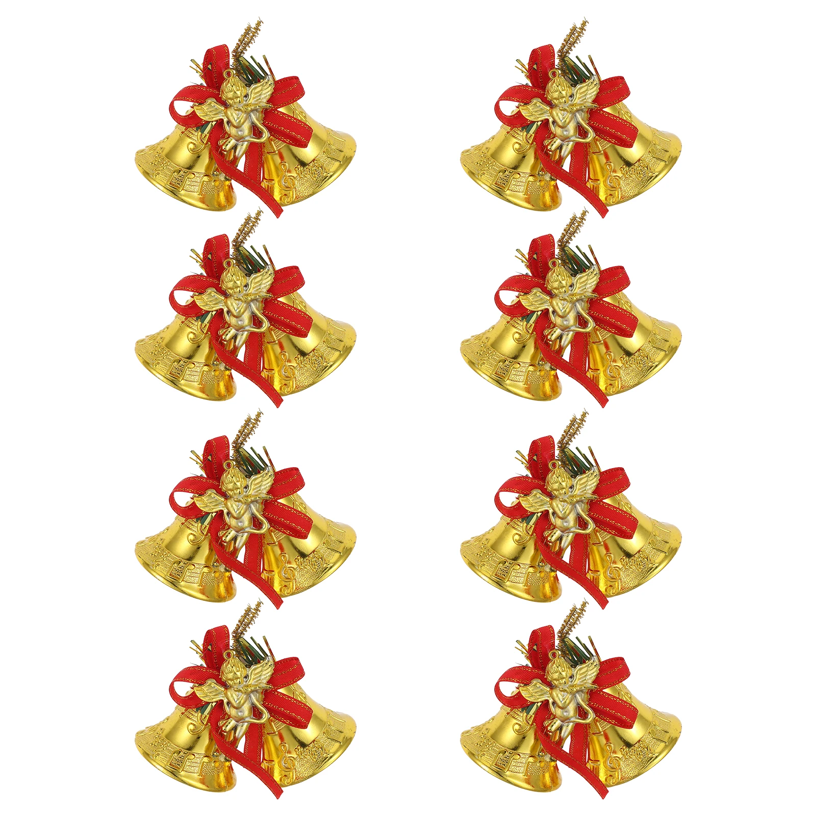 

8 Pcs Decor Christmas Bells Ornaments Decorations Crafts Door Hanger Decorative Plastic Tree Hanging
