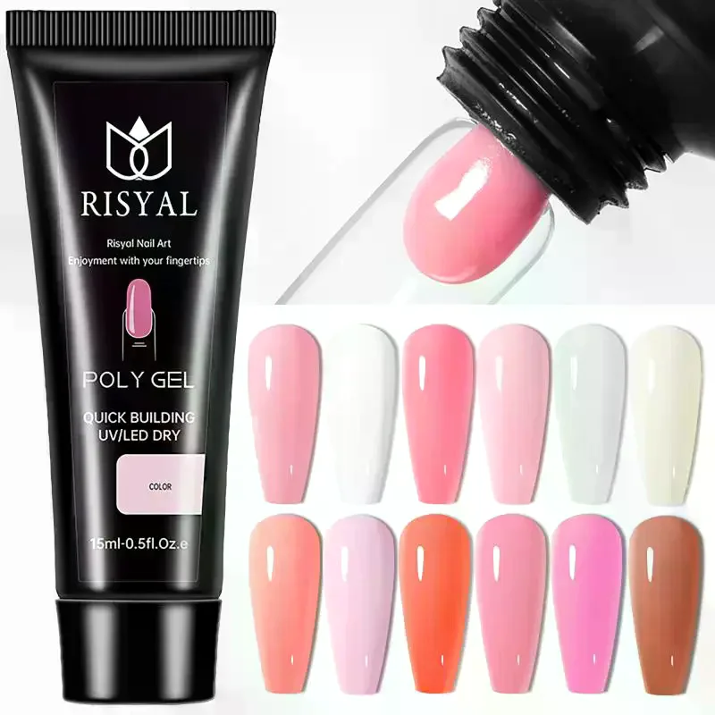 15ml Nude Pnk Clear Acrylic Poly Extension Gel For Nail Extension Finger Quick Building Gel Enamel Polygels Builder Polish Gel