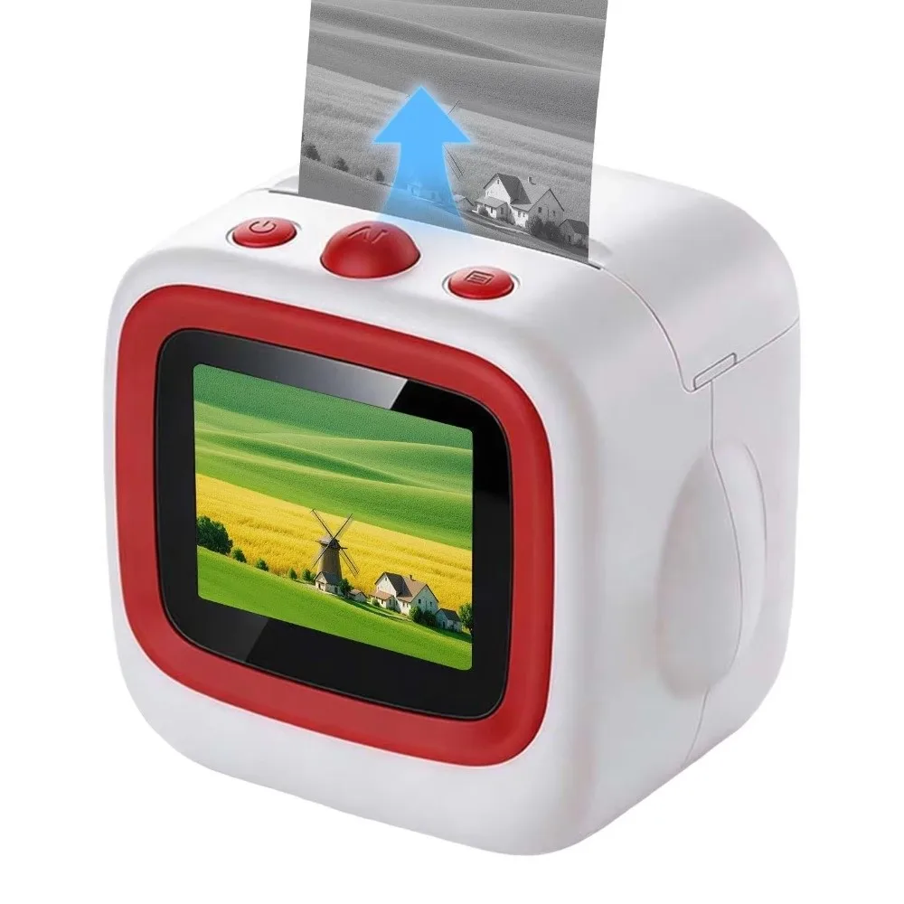 2.4inch HD Screen Mini Thermal Printer One Click Imaging 6 Art Modes Thermal Sticker Maker 2.4Inch IPS Screen Portable Printer