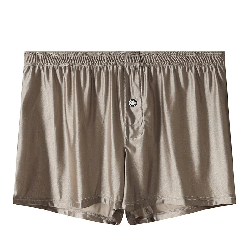 

Men's Casual Shorts Summer Ice Silk Ultra-thin Elastic Smooth Sports Trunks Youth Mid-rise Aro Pants Loose Homewear Nightwear