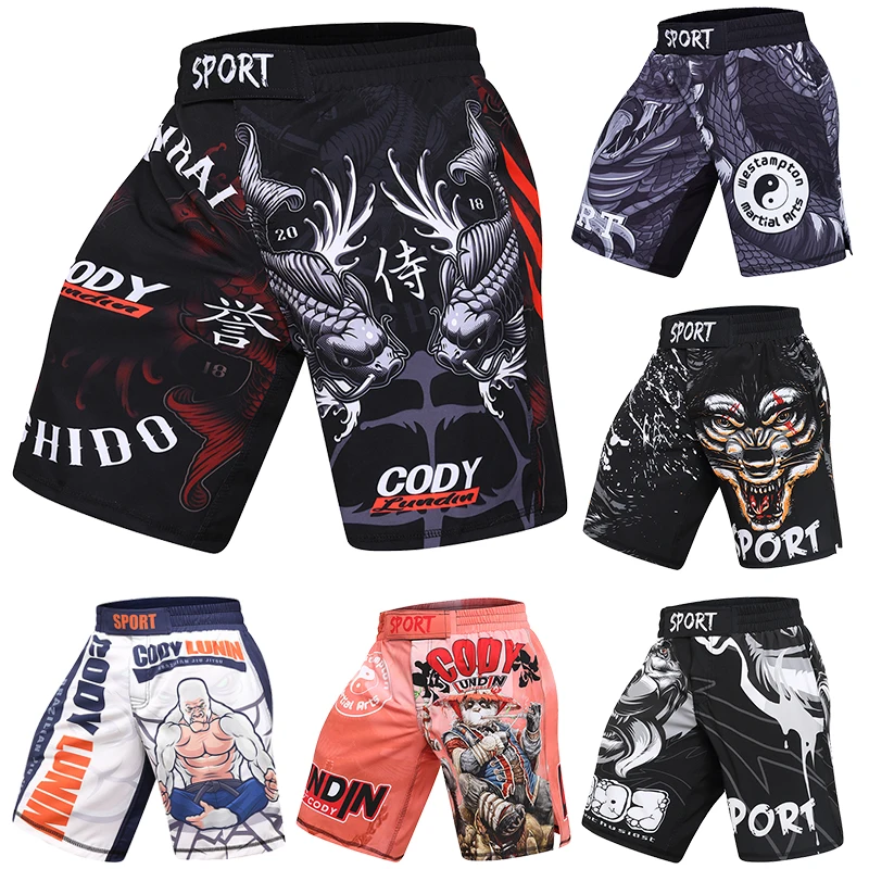 Cody MMA Shorts for Training & Kickboxing Fighting Shorts for Martial Arts Muay Thai BJJ Boxing Grappling Pants With drawstring