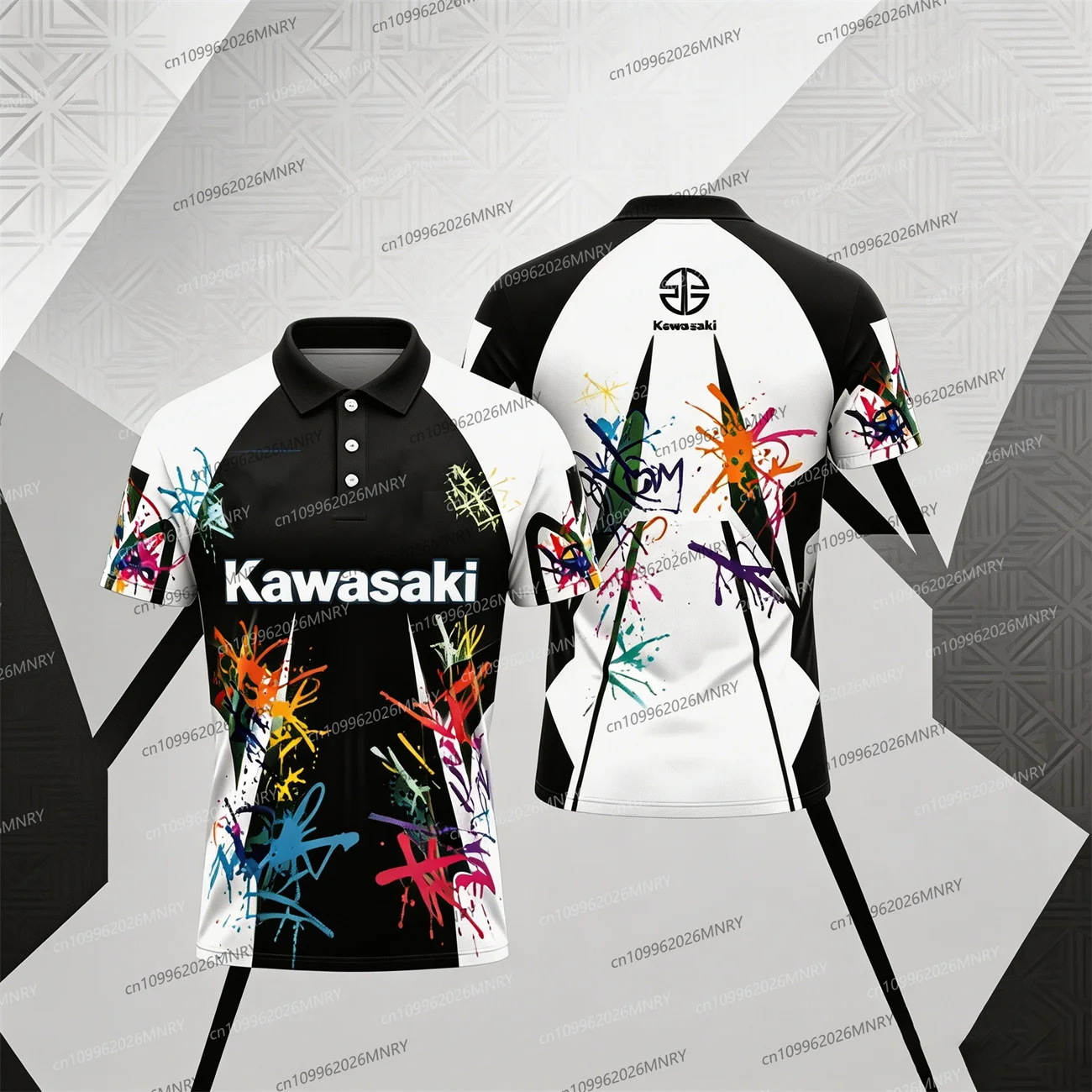

Mens Polo Shirt men clothing Kawasaki Motocross clothes for man Quick Drying Cycling Suit Women Oversized Sports Sleeved Top