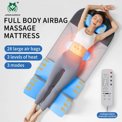 Full Body Massage Mattress with Airbags Stretching Heating Lumbar Traction Relaxation Portable Foldable Back Massager Cushion