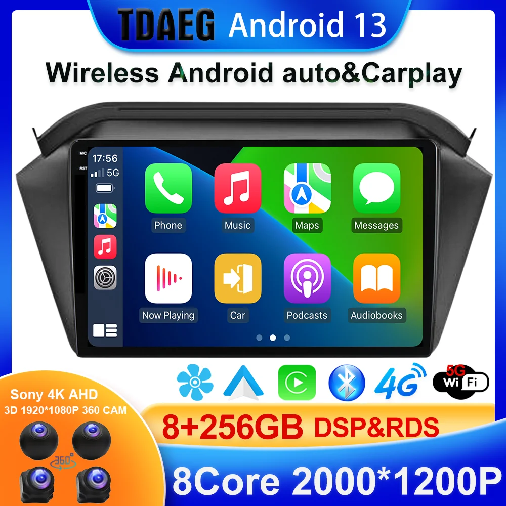 

8G+256G Android 13 4G LTE All In One Car Radio Multimedia Navigation GPS for JAC S2 t40 2015-2018 Stereo Carplay Auto BT 5.0