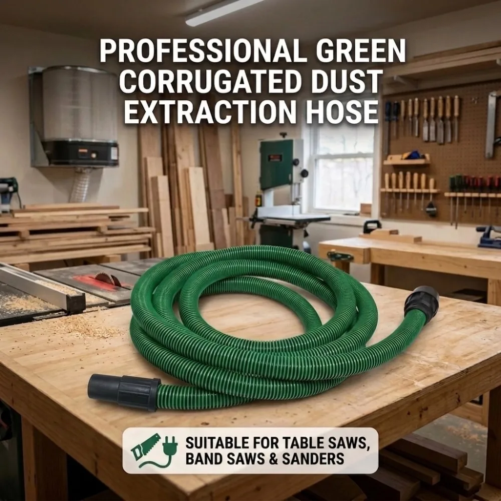 Anti-Static 35mm OD Flexible Corrugated Dust Hose for Woodworking Fits Table/Circular Saws & Sanders view 4
