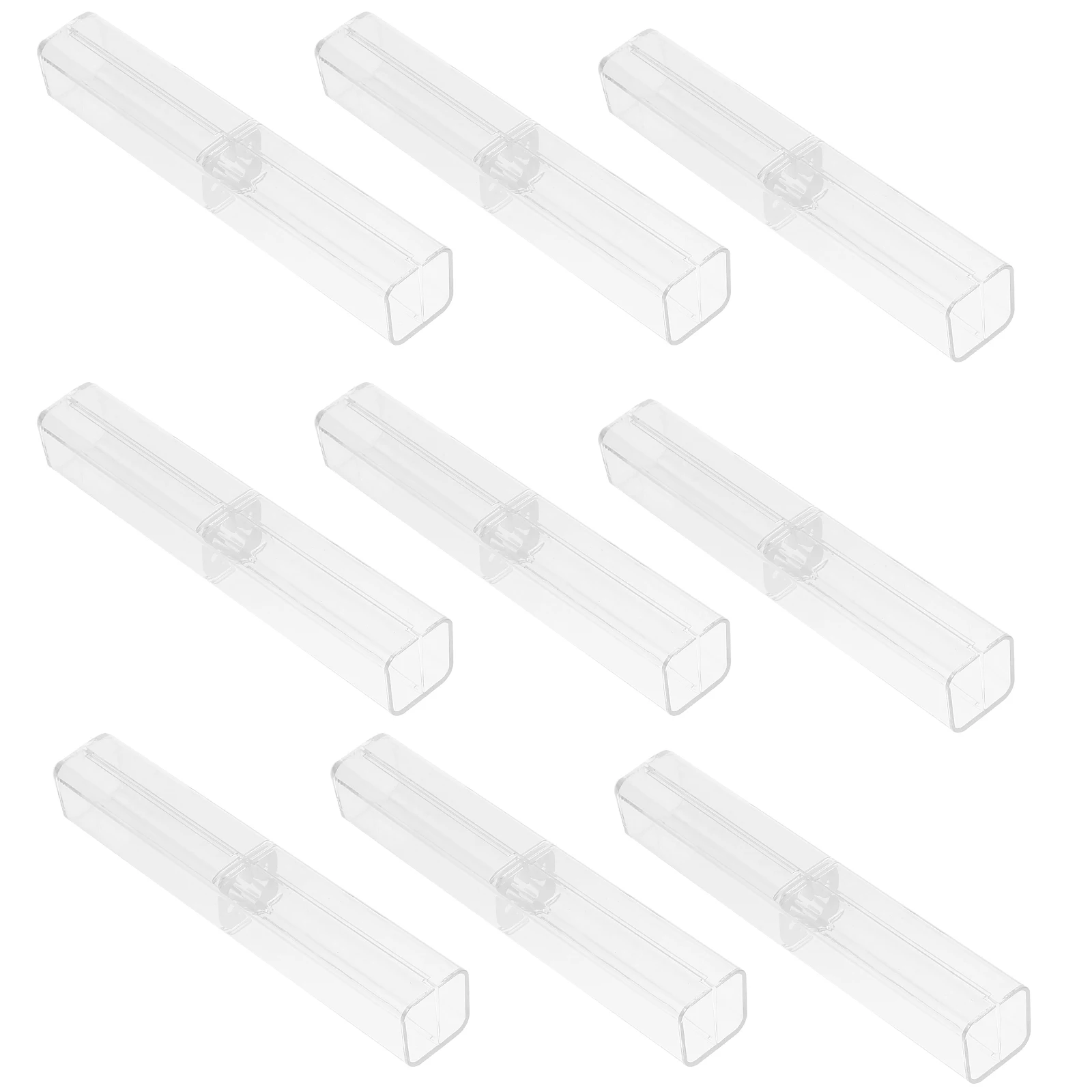 

10pcs Transparent Pencil Case Plastic Clear Boxes School Stationery Storage Large Capacity Portable Pen Holder Students Exam